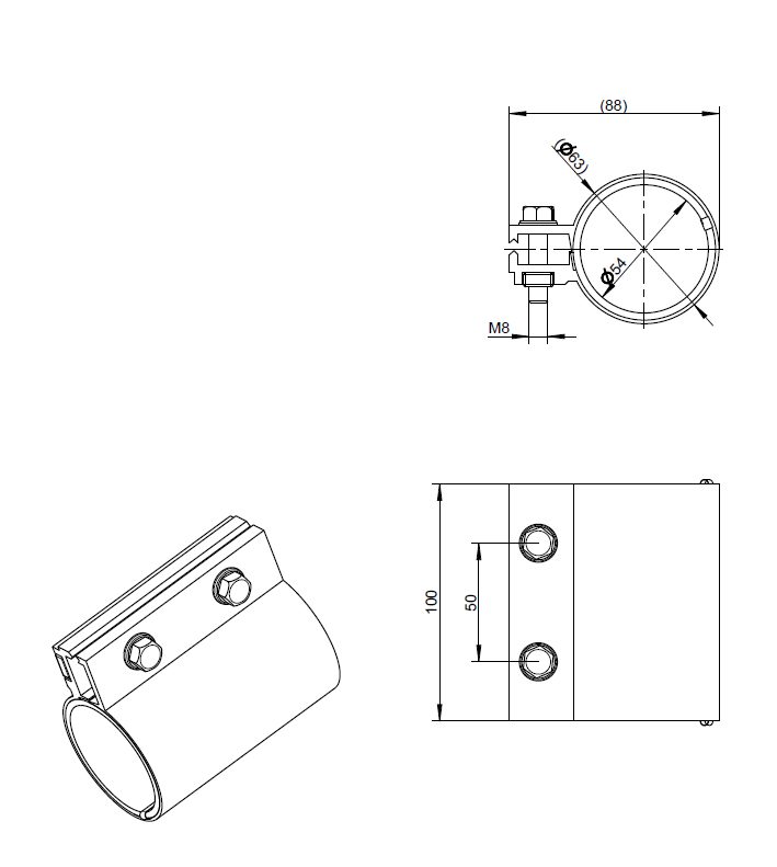 SF Aludruckguss Kupplung DVK6 DN 54 inkl. Dichtung