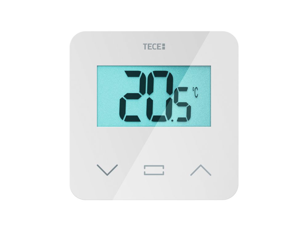 TECEfloor Raumbediengerät SH-DTH,Display weiß, Temperatur u. Feuchte, 2 x AAA