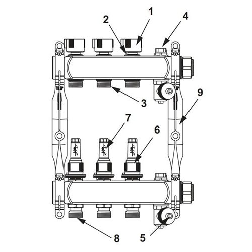 TECEfloor Anschlussnippel Vorlauf 3/4" Eurokonus