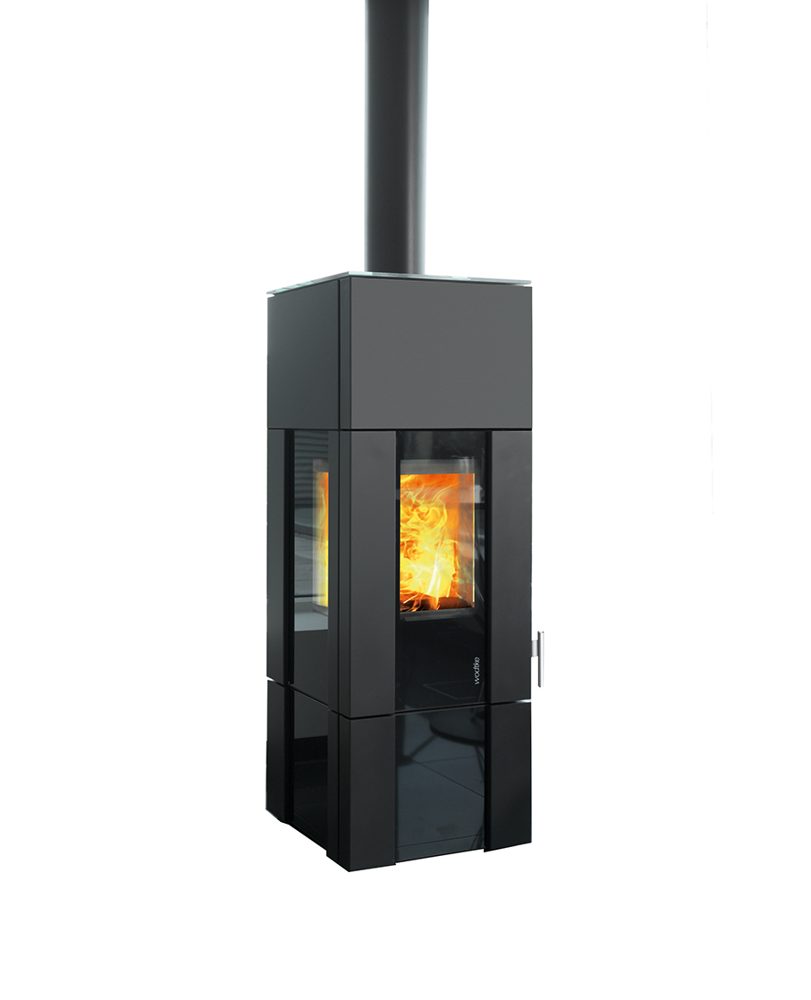 Kaminofen New Look F9 (KK 61E) air+ 6kW, Front-/Seitenglas black, RLU