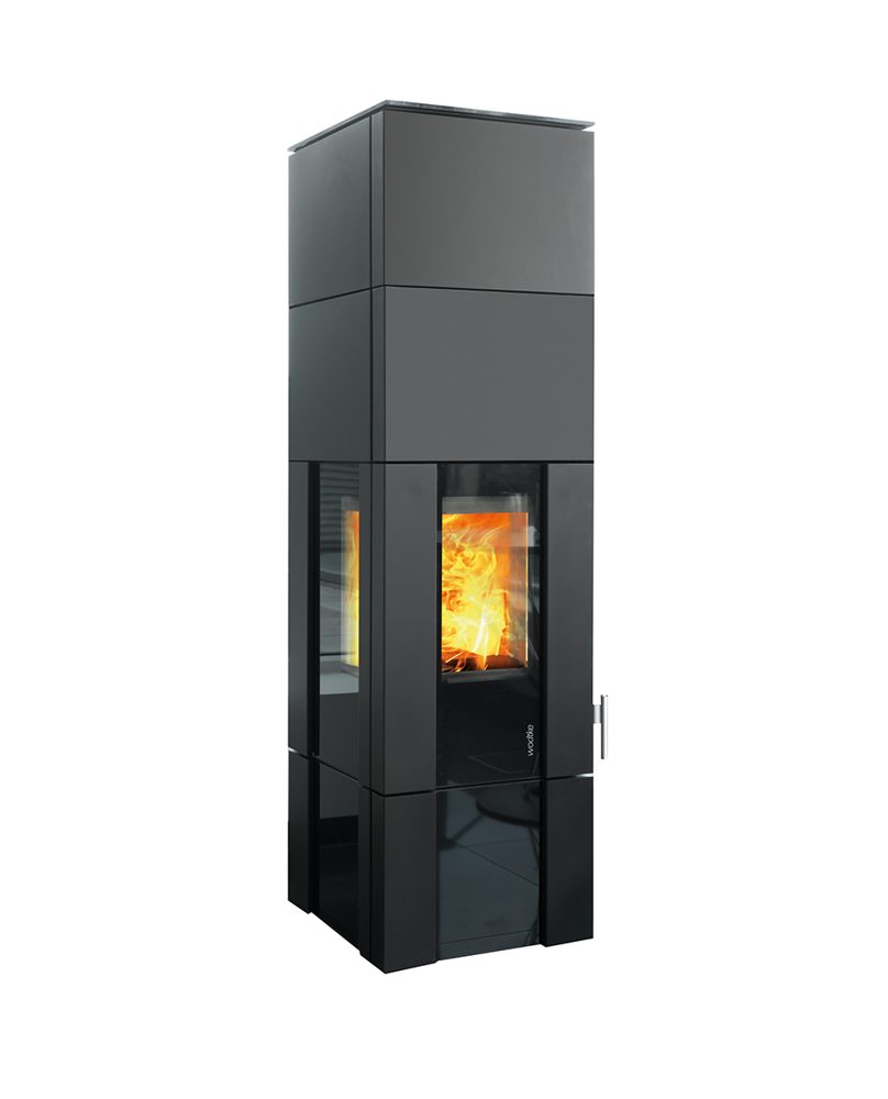 Kaminofen New Look FS12 (K61-1E) air+ 6kW, Front-/Seitenglas black, RLU