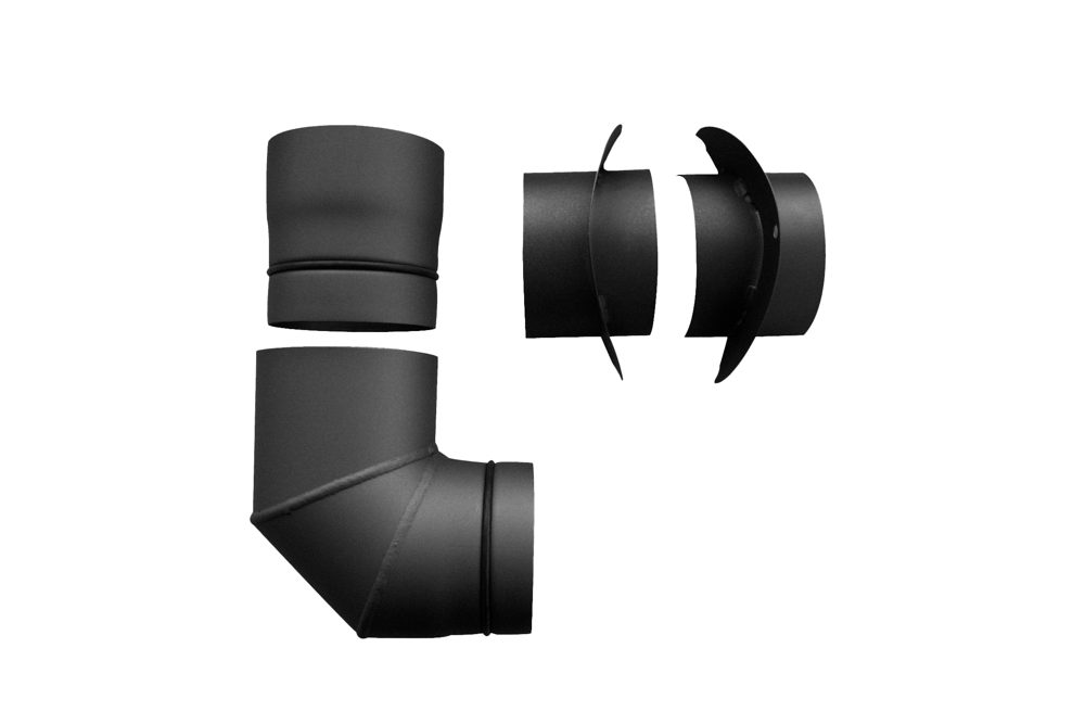 Anschluß-Set AS01 K100A für drehbare Kaminöfen, black